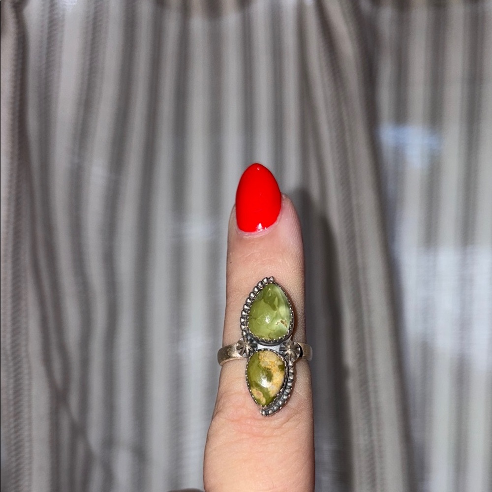 Sterling Silver Double Teardrop ring